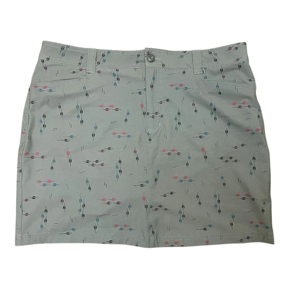 Eddie Bauer Women Adventurer 2.0 Horizon Skort Size 14 Sprig Print Green Stretch